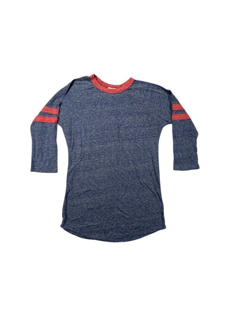LuLaRoe Small Womens Blue & Red Baseball Tee 3/4 Sleeve Simply Comfortable